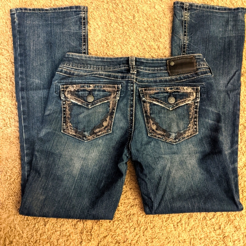 Woman's silver jeans